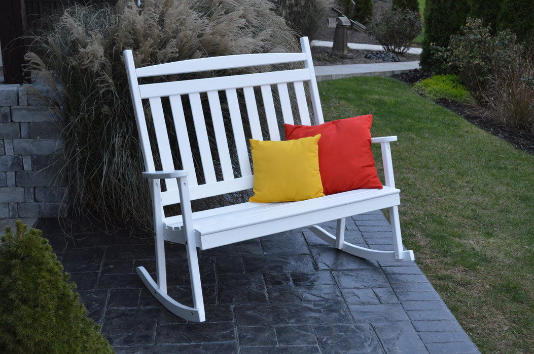A&L Furniture Co. Amish-Made Pine Double Classic Porch Rocker