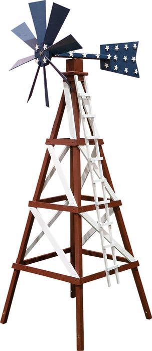 Amish-Made Patriotic Style Wooden Windmills