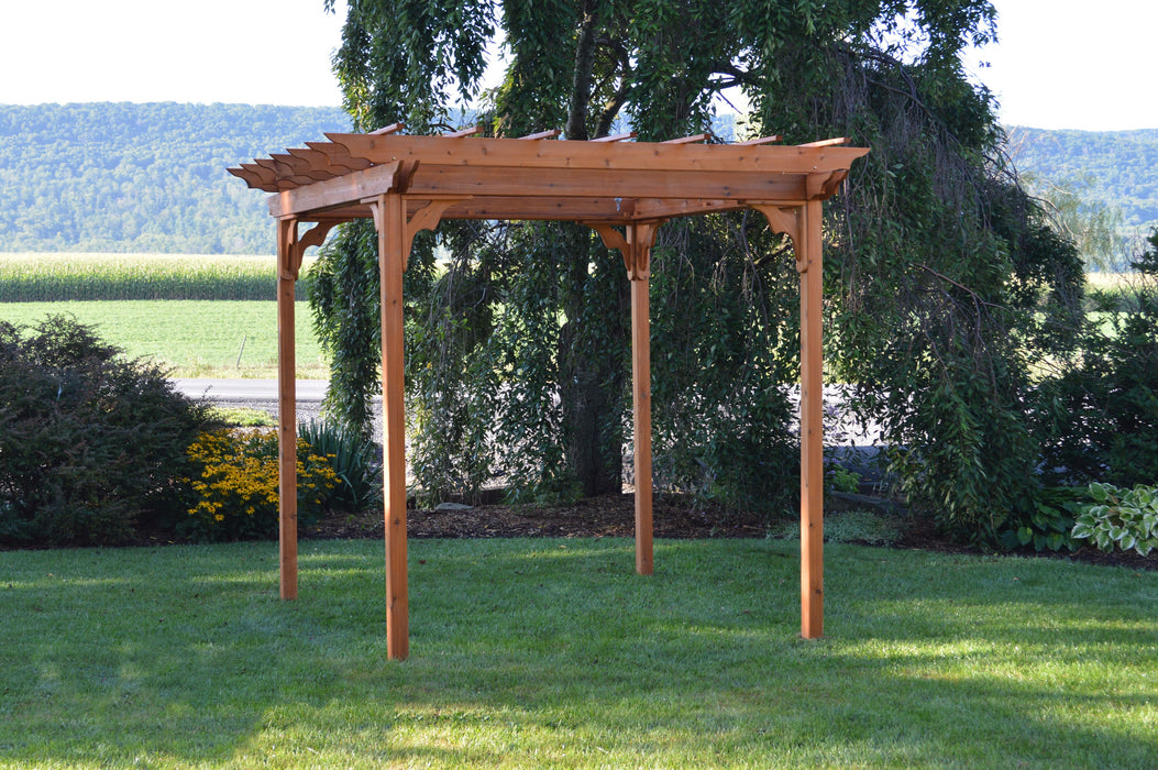 A&L Furniture Co. Amish-Made Cedar Pergola with Swing Bed