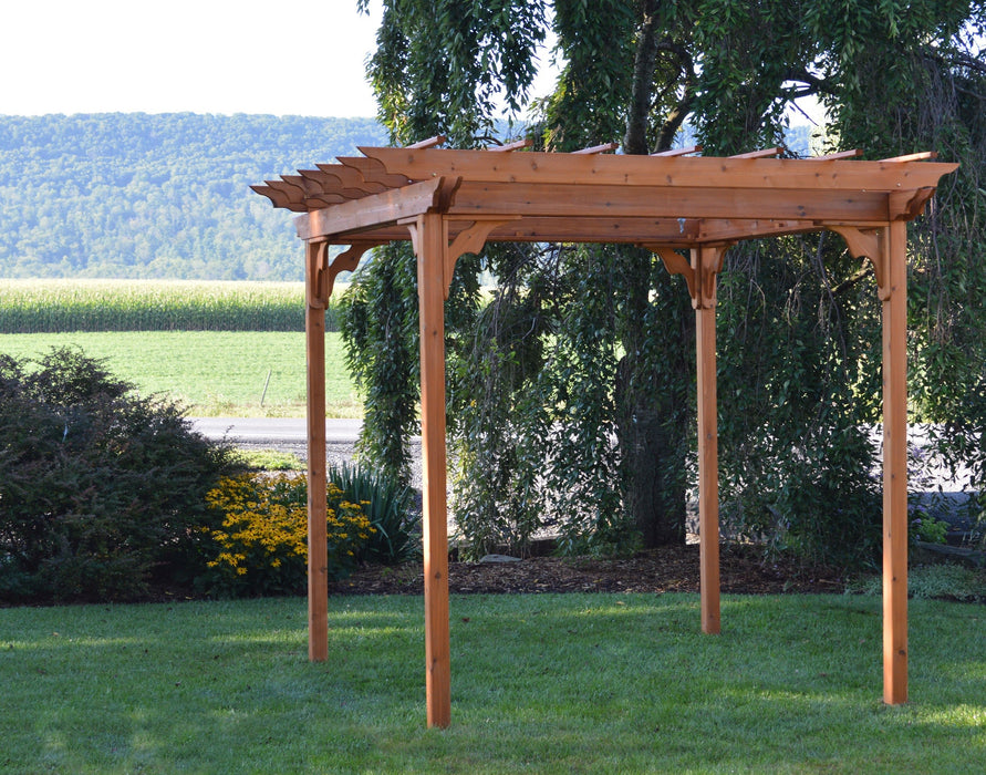 A&L Furniture Co. Amish-Made Cedar Pergola with Swing Bed