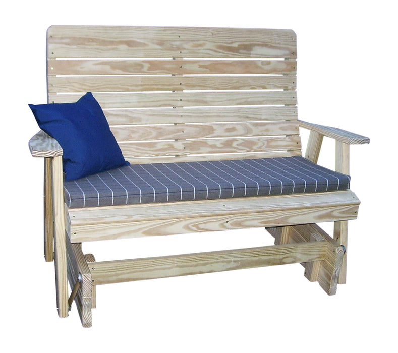 A&L Furniture Co. Amish-Made Pressure-Treated Pine Highback Glider Benches
