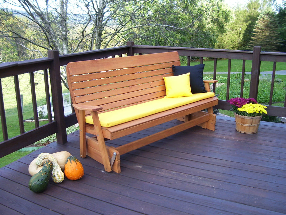 A&L Furniture Co. Amish-Made Pressure-Treated Pine Highback Glider Benches