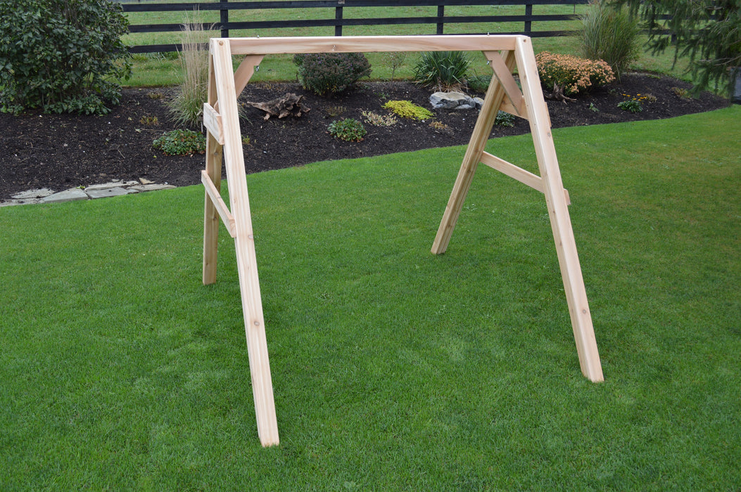 A&L Furniture Heavy Duty 4x4 Cedar A-Frame Swing Stand, Hangers Included