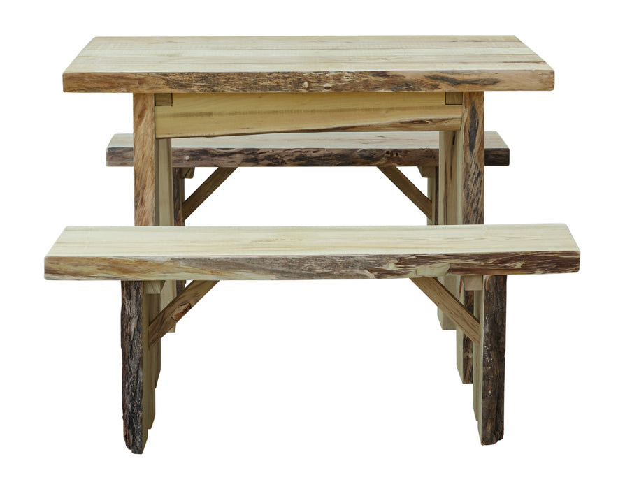 A&L Furniture Co. Blue Mountain Collection Autumnwood Tables with Wildwood Benches