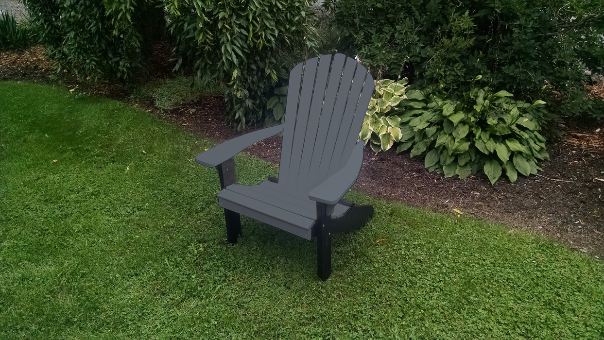 A&L Furniture Co. Amish-Made Two-Tone Poly Adirondack Chairs with Black Frame
