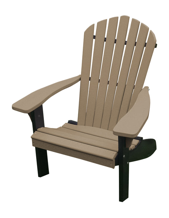 A&L Furniture Co. Amish-Made Two-Tone Poly Adirondack Chairs with Black Frame