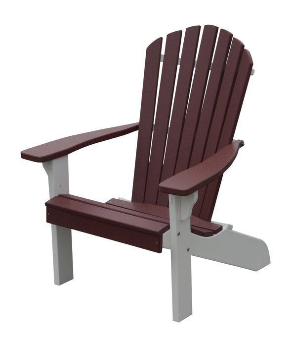 A&L Furniture Co. Amish-Made Two-Tone Poly Adirondack Chairs with White Frame