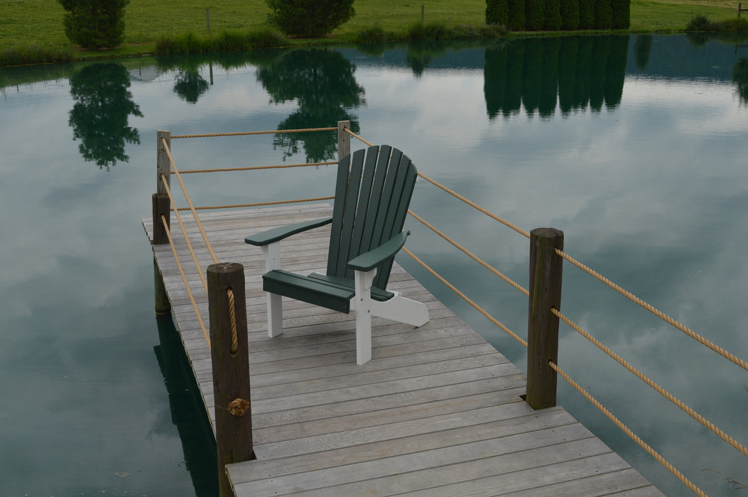 A&L Furniture Co. Amish-Made Two-Tone Poly Adirondack Chairs with White Frame