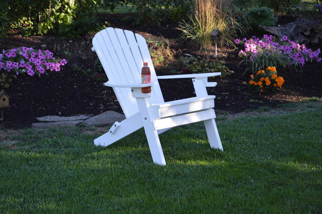 A&L Furniture Folding/Reclining Poly Adirondack Chairs with Integrated Cupholders