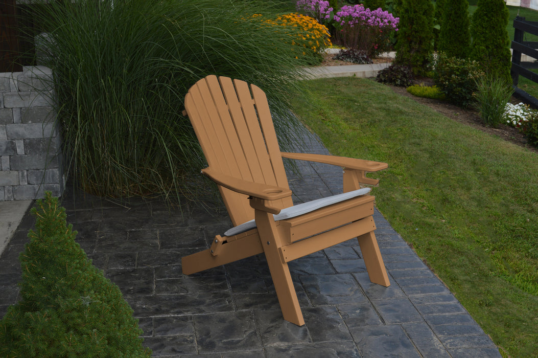 A&L Furniture Folding/Reclining Poly Adirondack Chairs with Integrated Cupholders