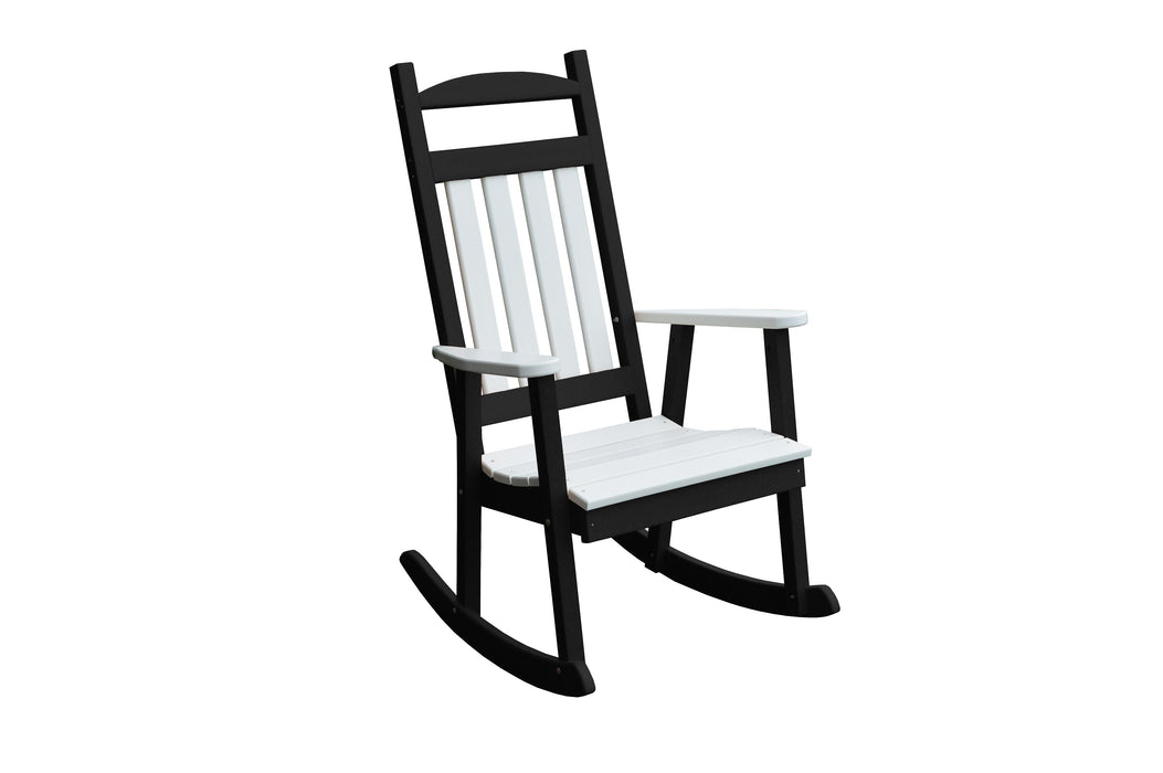 A&L Furniture Co. Amish-Made Poly Porch Rockers with White Accents