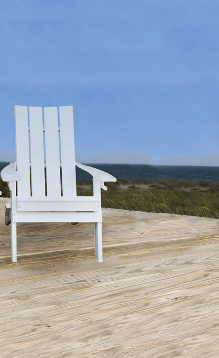 A&L Furniture Co. Amish-Made Folding Poly Hampton Adirondack Chairs with Integrated Cupholders