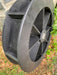 Angled view of Large Amish-Made Poly Waterwheel in Black