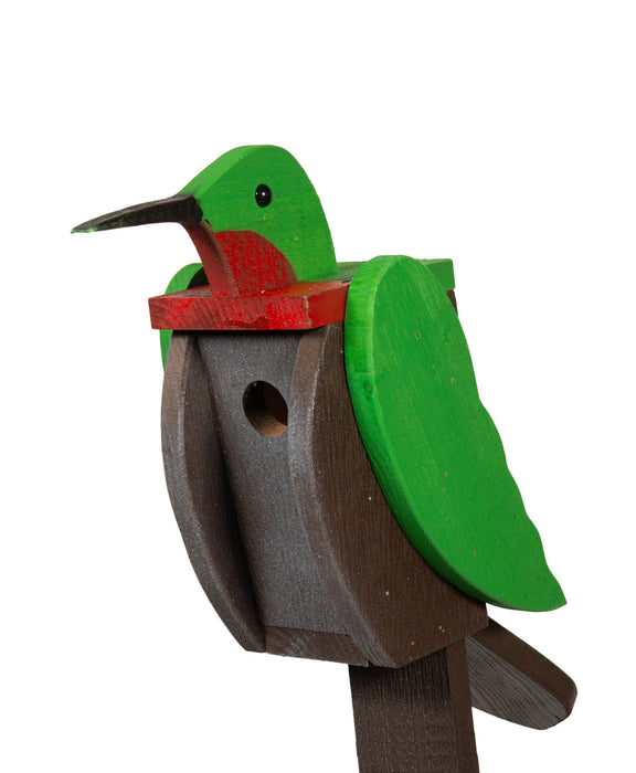 Amish-Made Deluxe Bird-Shaped Birdhouses