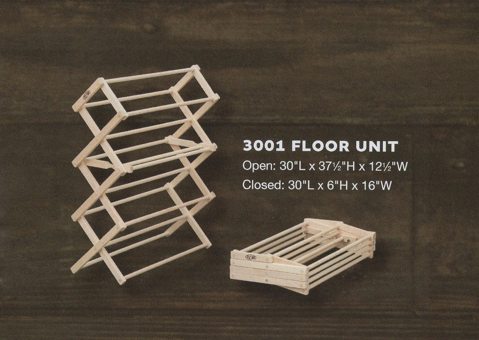 Amish Clothes Drying Rack - Folding Rack that easily Expands for hanging damp or wet clothes