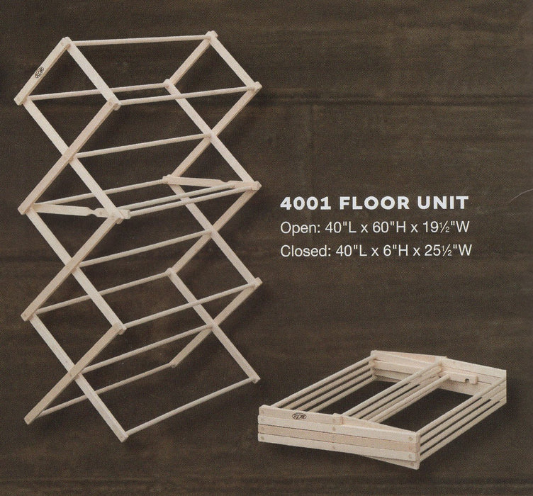 Amish Clothes Drying Rack - Folding Rack that easily Expands for hanging damp or wet clothes