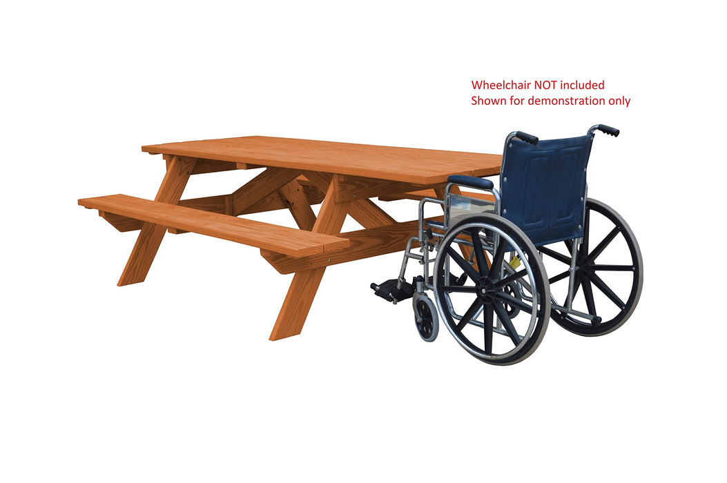 A&L Furniture Co. 8' Amish-Made Rectangular Pressure-Treated Pine Heavy Duty ADA Compliant Park Tables