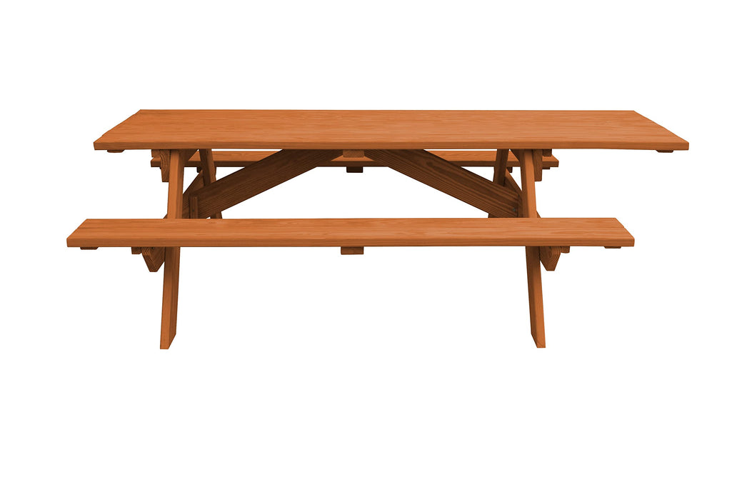 A&L Furniture Co. 8' Amish-Made Rectangular Pressure-Treated Pine Heavy Duty ADA Compliant Park Tables