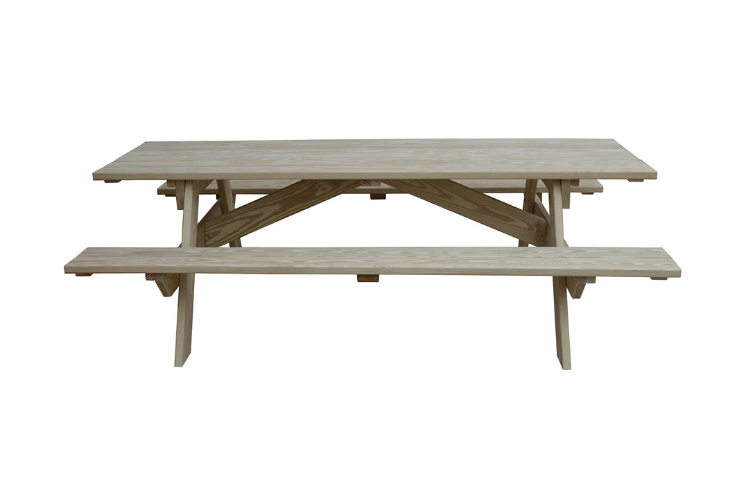 A&L Furniture Co. 8' Amish-Made Rectangular Pressure-Treated Pine Heavy Duty Park Tables