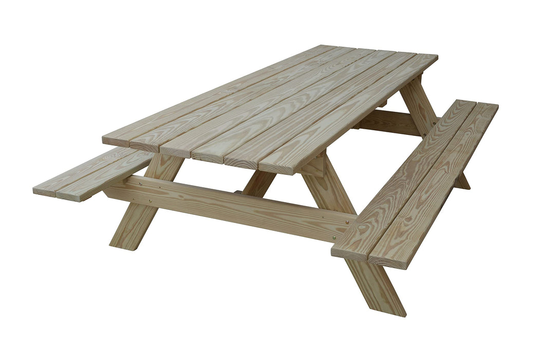 A&L Furniture Co. 8' Amish-Made Rectangular Pressure-Treated Pine Heavy Duty Park Tables