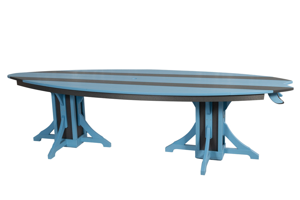 Amish-Made SurfAira Collection Surfboard-Shaped Dining Tables