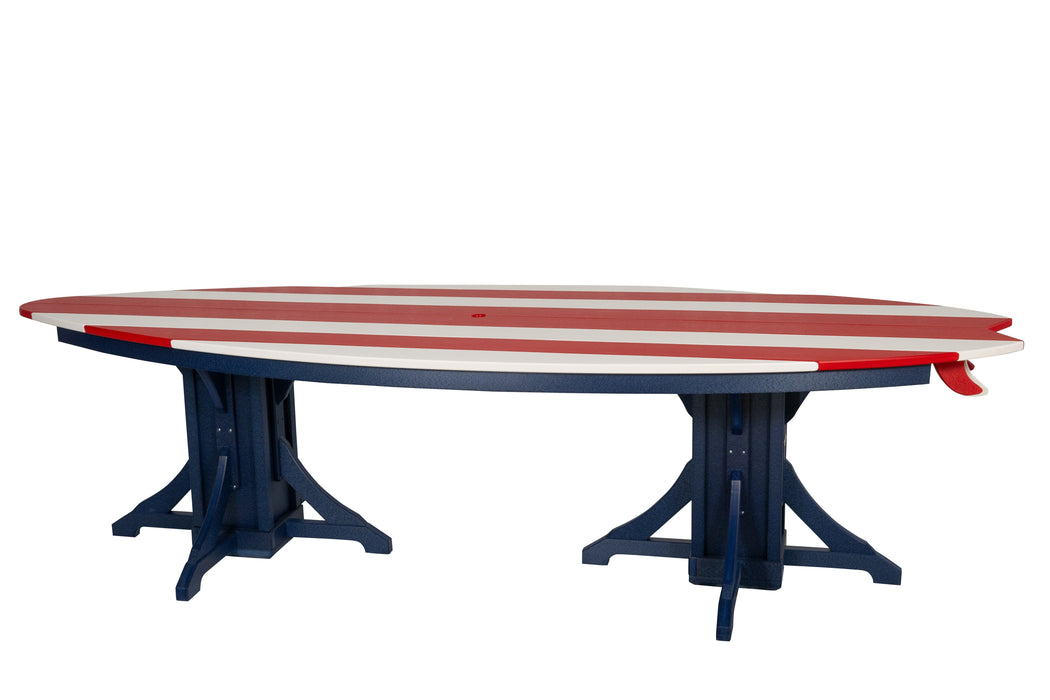 Amish-Made SurfAira Collection Surfboard-Shaped Dining Tables