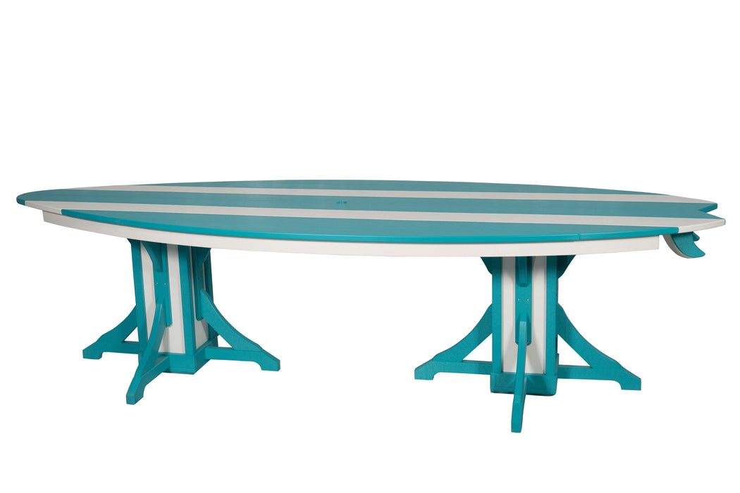 Amish-Made SurfAira Collection Surfboard-Shaped Dining Tables