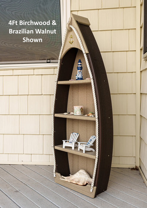 Amish-Made Nautical Rowboat Shaped Poly Bookshelves