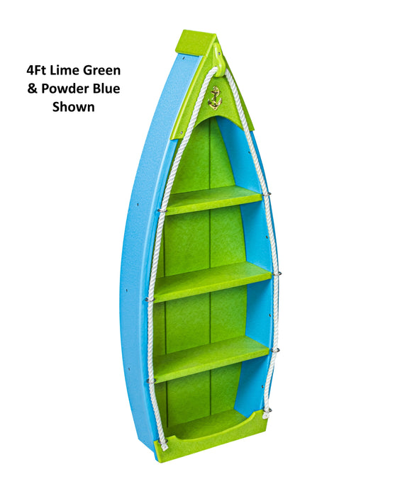 Amish-Made Nautical Rowboat Shaped Poly Bookshelves