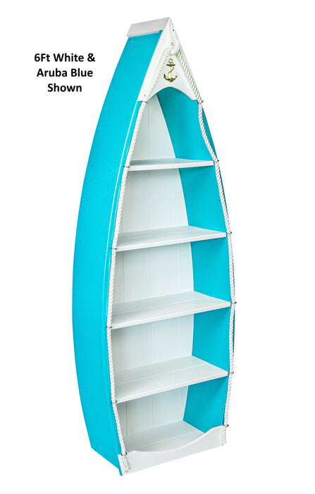 Amish-Made Nautical Rowboat Shaped Poly Bookshelves