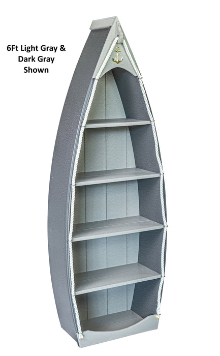 Amish-Made Nautical Rowboat Shaped Poly Bookshelves