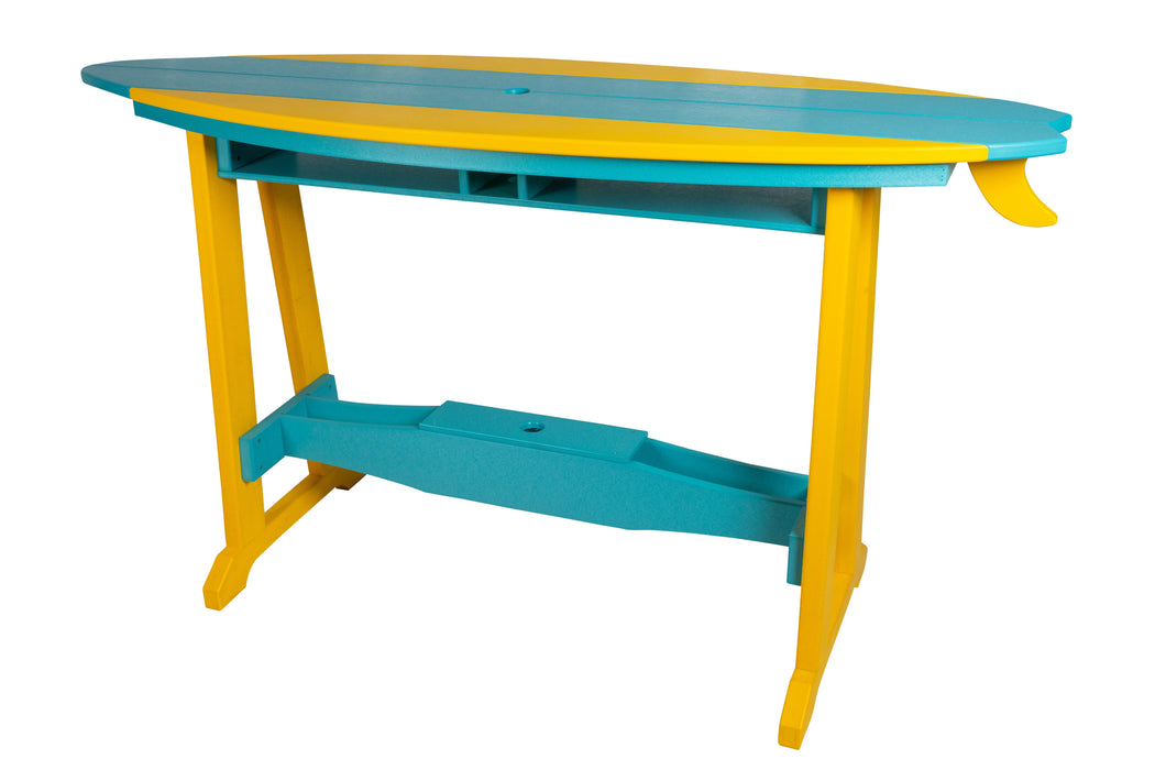 Amish-Made SurfAira Collection Surfboard-Shaped Bar Tables