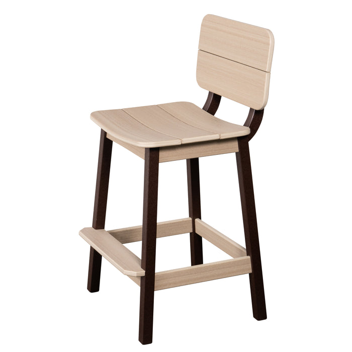 Amish-Made SurfAira Collection Saddle Bar Stool with Backrest