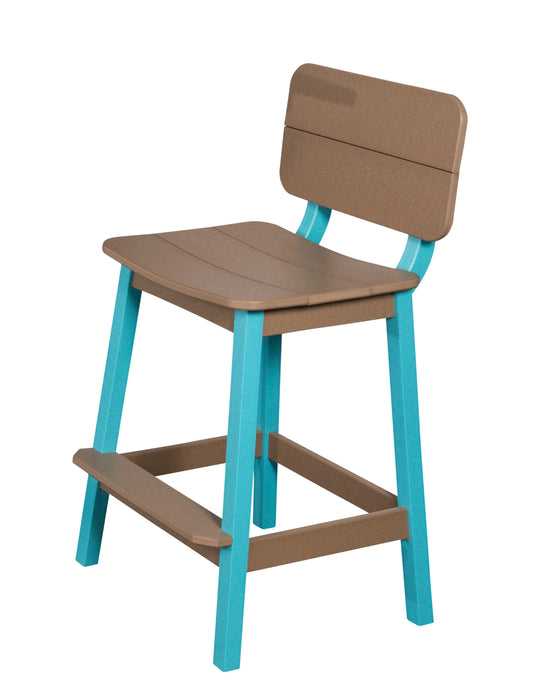 Amish-Made SurfAira Collection Saddle Bar Stool with Backrest