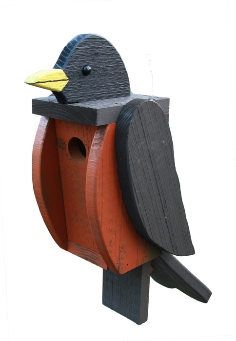 Amish-Made Deluxe Bird-Shaped Birdhouses