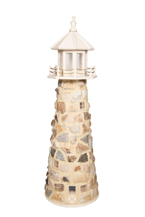 Amish-Made Stone Faced Lighthouses with Interior Lighting