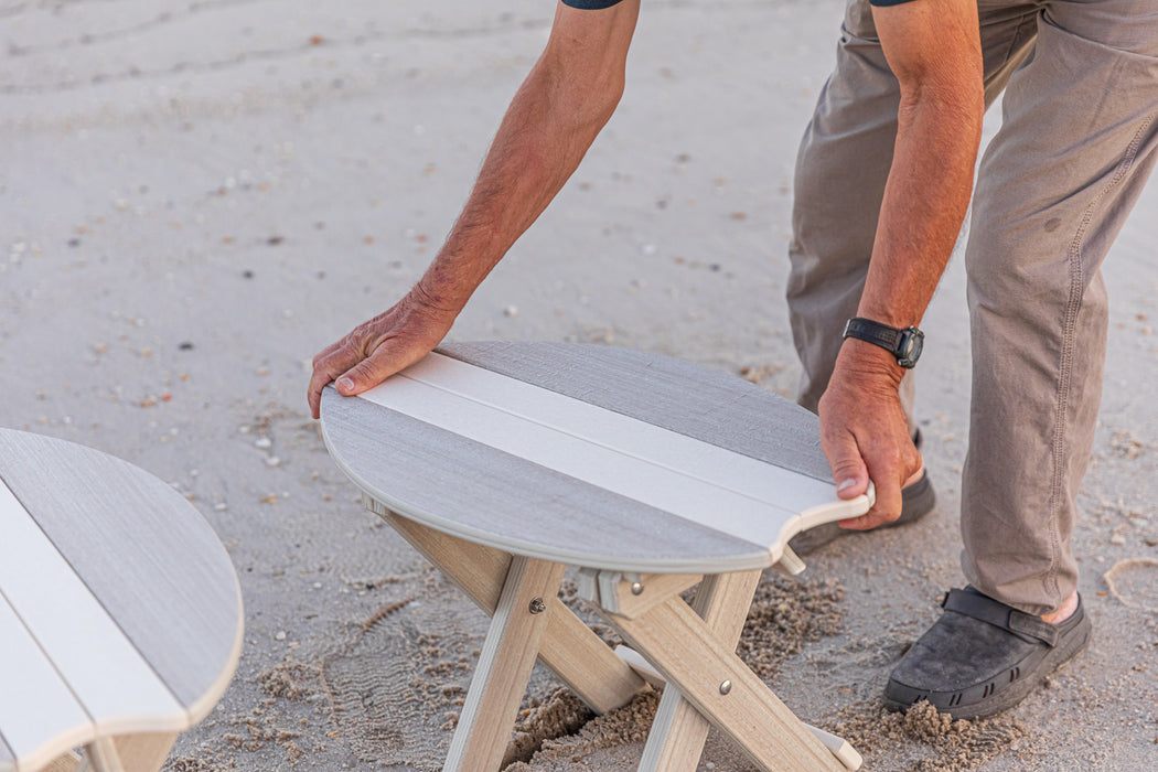 Amish-Made SurfAira Collection Surfboard-Shaped Folding Poly Side Table