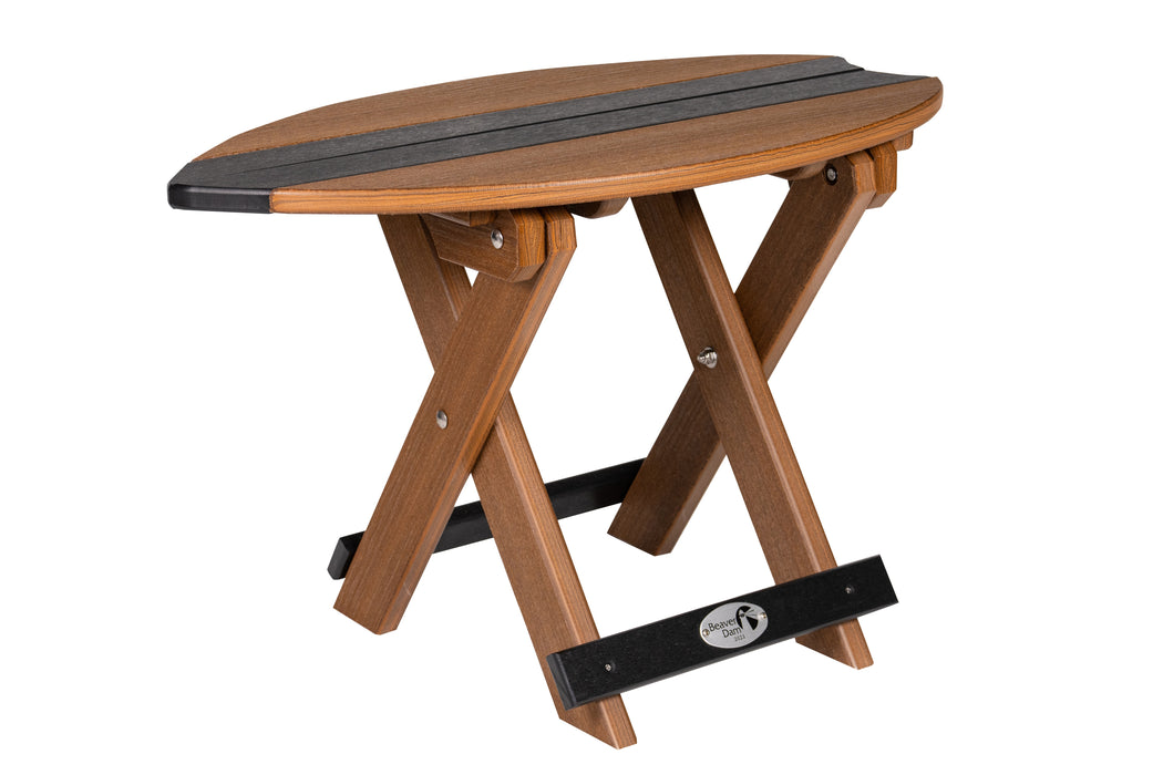 Amish-Made SurfAira Collection Surfboard-Shaped Folding Poly Side Table