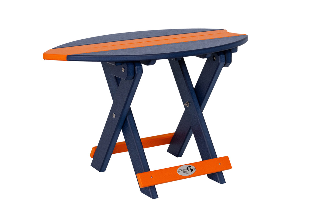 Amish-Made SurfAira Collection Surfboard-Shaped Folding Poly Side Table