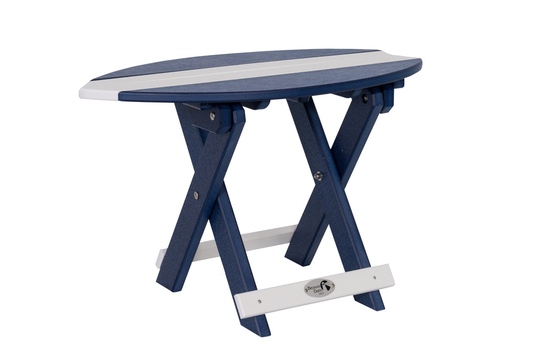 Amish-Made SurfAira Collection Surfboard-Shaped Folding Poly Side Table