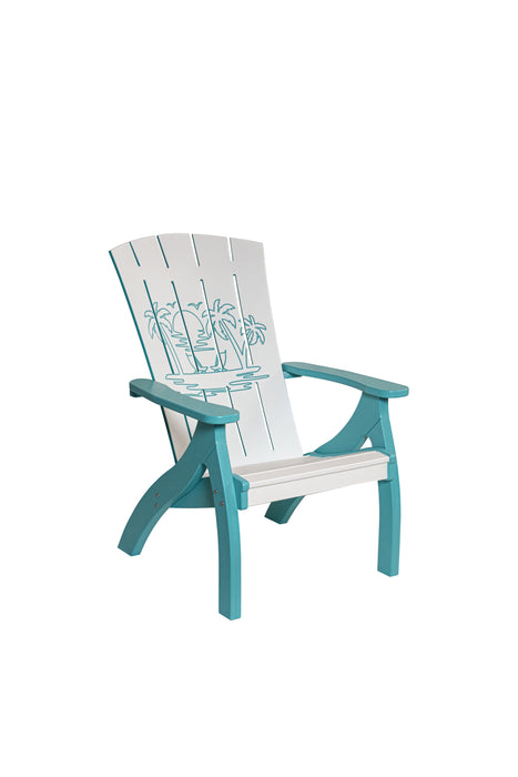 Amish-Made Bayside Collection Poly Reclining Patio Chairs with Ocean Designs