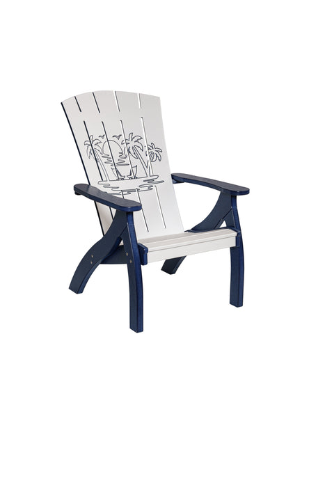 Amish-Made Bayside Collection Poly Reclining Patio Chairs with Ocean Designs