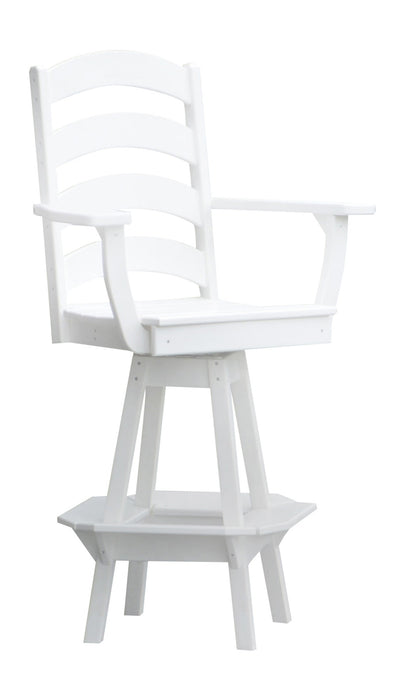 A&L Furniture Co. Amish-Made Poly Ladderback Swivel Counter-Height Chair with Arms