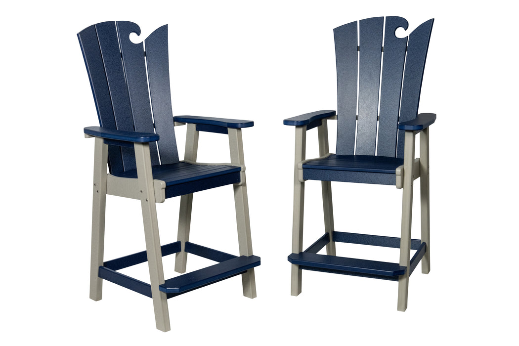 Amish-Made OceanWavz Collection Bar-Height Poly Dining Chairs