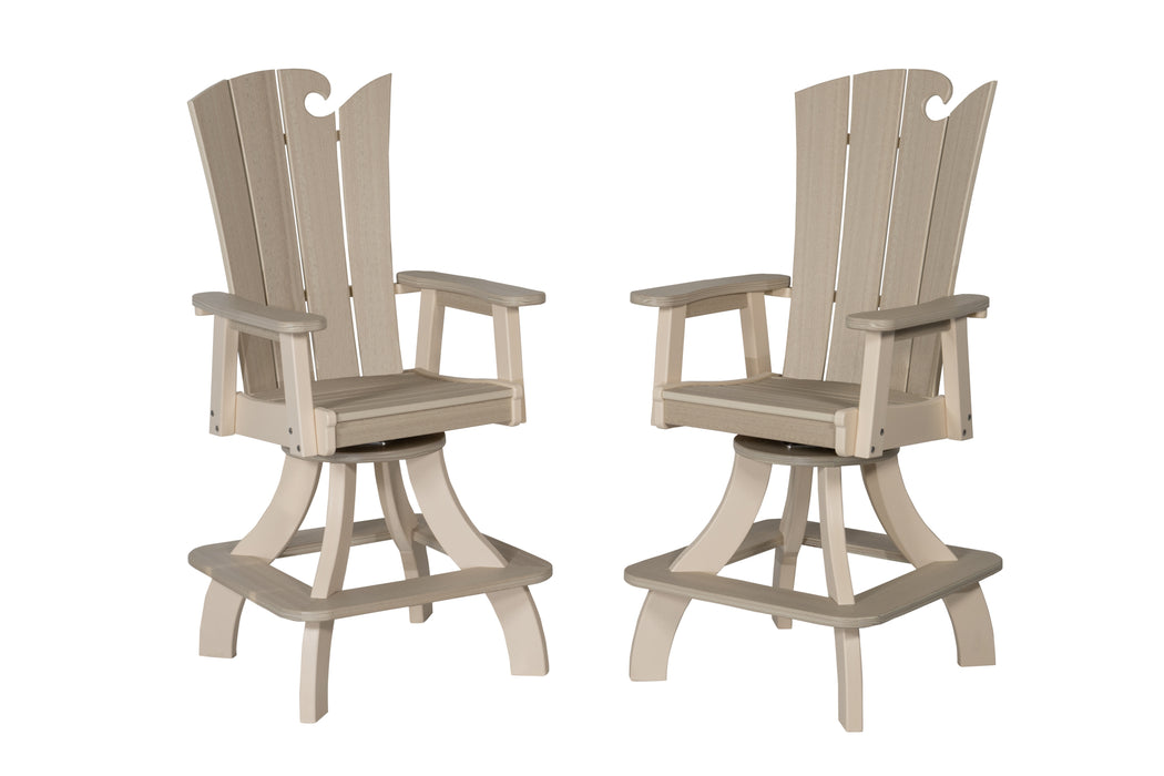 Amish-Made OceanWavz Collection Bar-Height Poly Swivel Dining Chairs