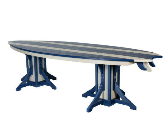 Amish-Made SurfAira Collection Surfboard-Shaped Counter-Height Dining Tables