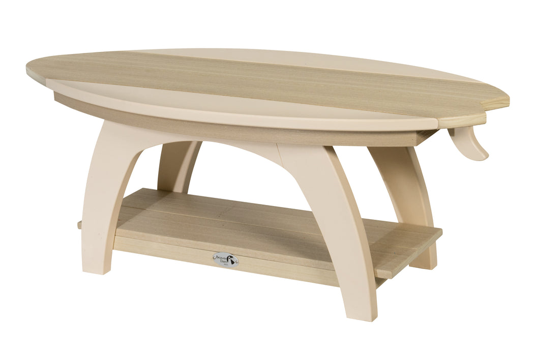 Amish-Made SurfAira Collection Surfboard-Shaped Coffee Table