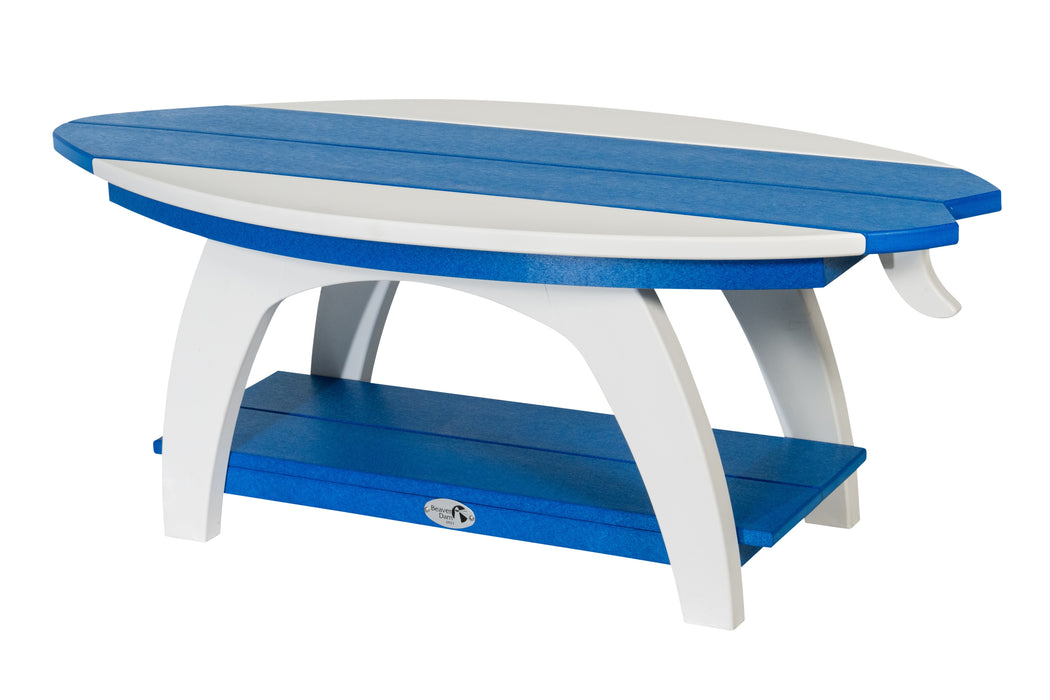 Amish-Made SurfAira Collection Surfboard-Shaped Coffee Table