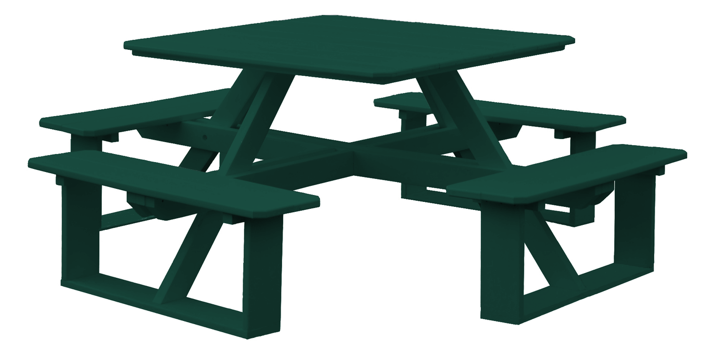 A&L Furniture Co. 44" Amish-Made Square Poly Walk-In Picnic Tables