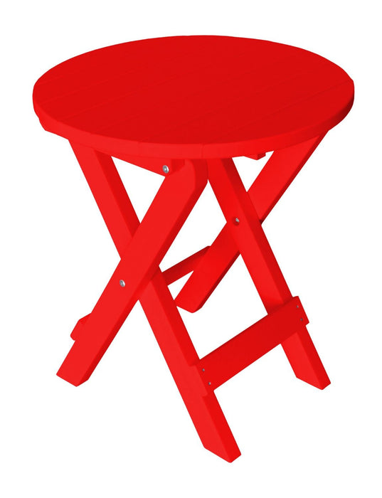 A&L Furniture Poly Round Folding Bistro Table, Bright Red